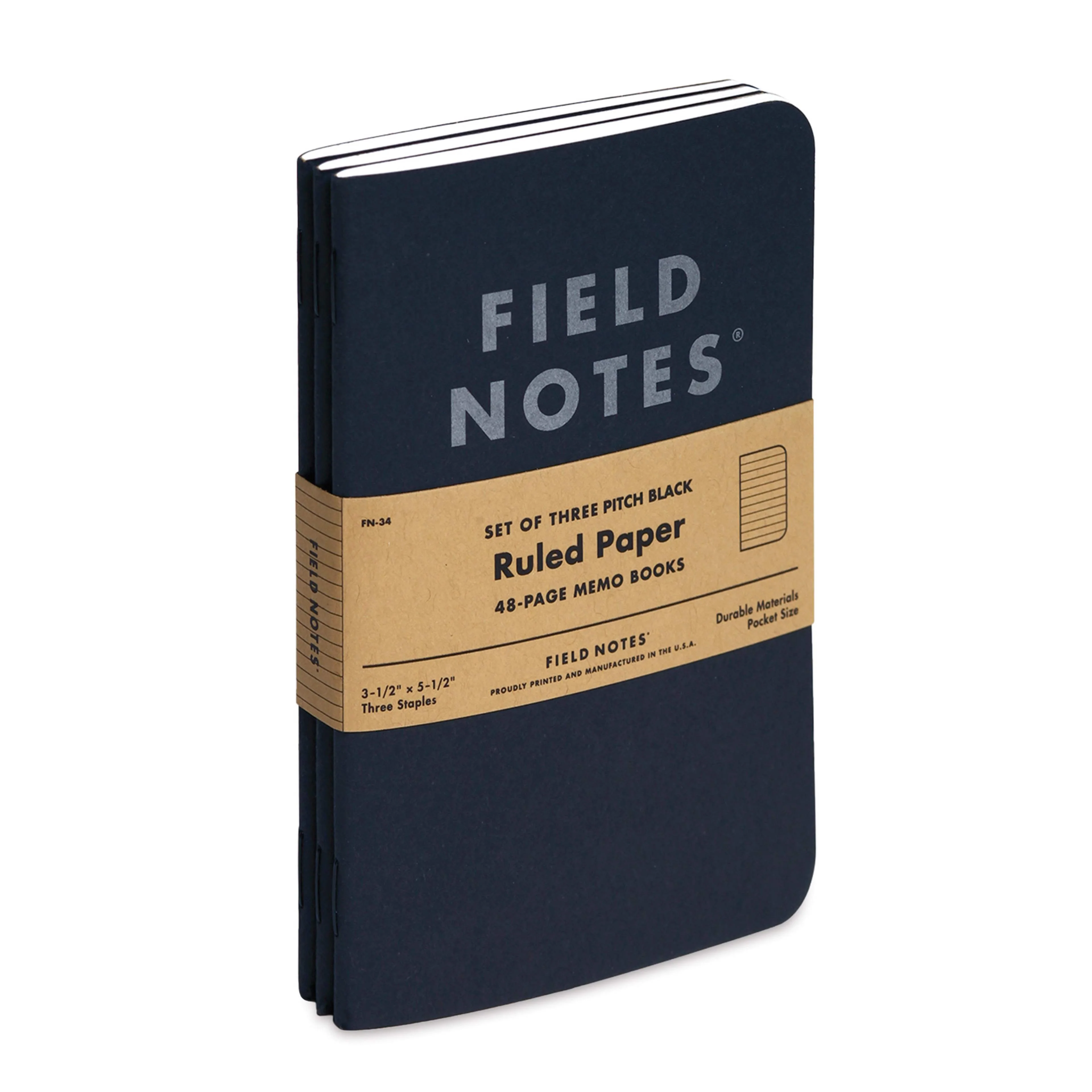 3-Pack Pitch Black Ruled Paper Notebooks - Image 2