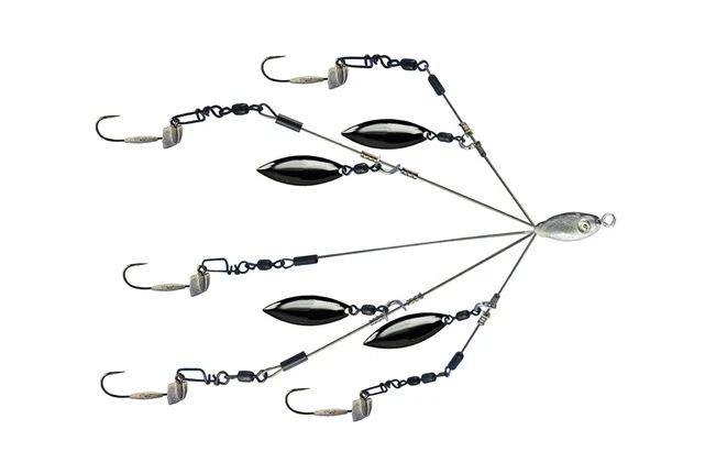 4" Micro Rig Bait Ball Umbrella Rig with Jig Heads - Size 2/0 (1/8 oz.)