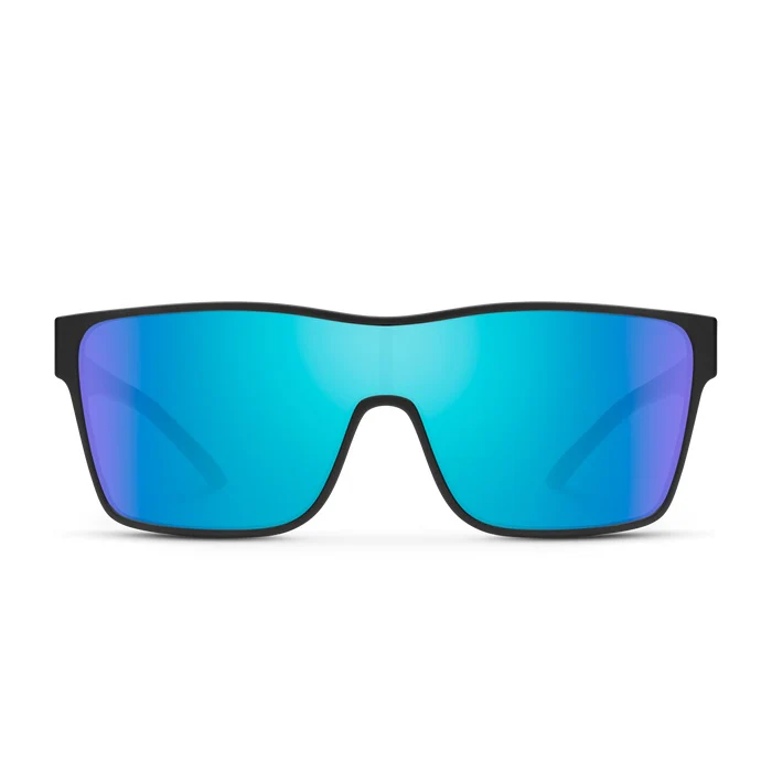 Biff Matte Black Frame with Polarized Blue Mirror Lens Sunglasses - Image 2