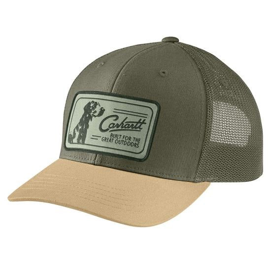 Canvas Mesh-Back Dog Patch Cap