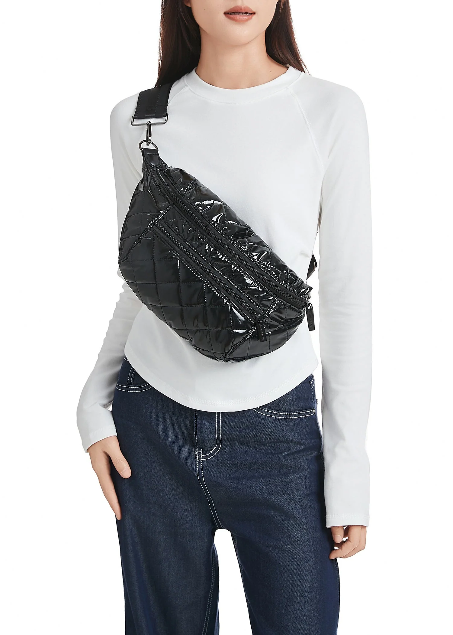 Emily Noir Puffer Sling Bag