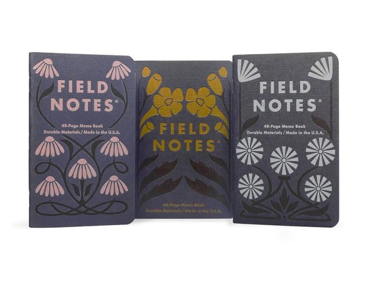 Fall Flowers Ruled Paper Memo Book 3-Pack