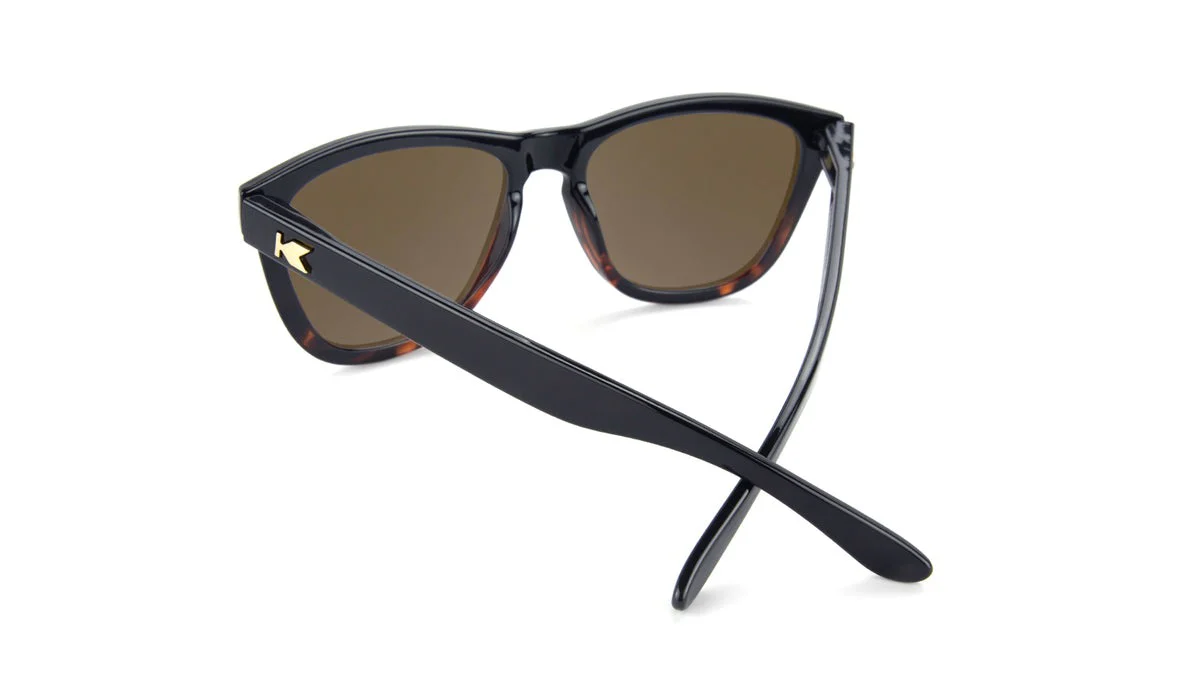 Glossy Black and Tortoise Shell Fade / Amber Premiums Polarized Sunglasses - Image 3