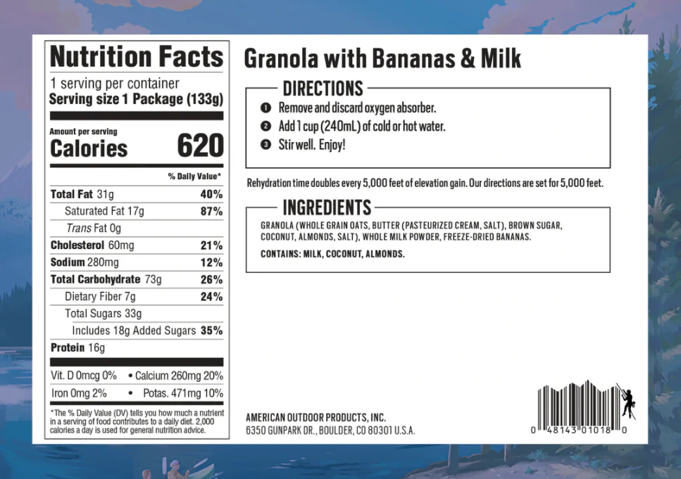 Granola with Bananas, Almonds and Milk - (1 Serving) - Image 3