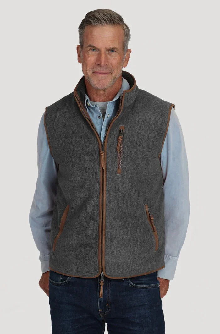 Herringbone Fleece Zip Vest
