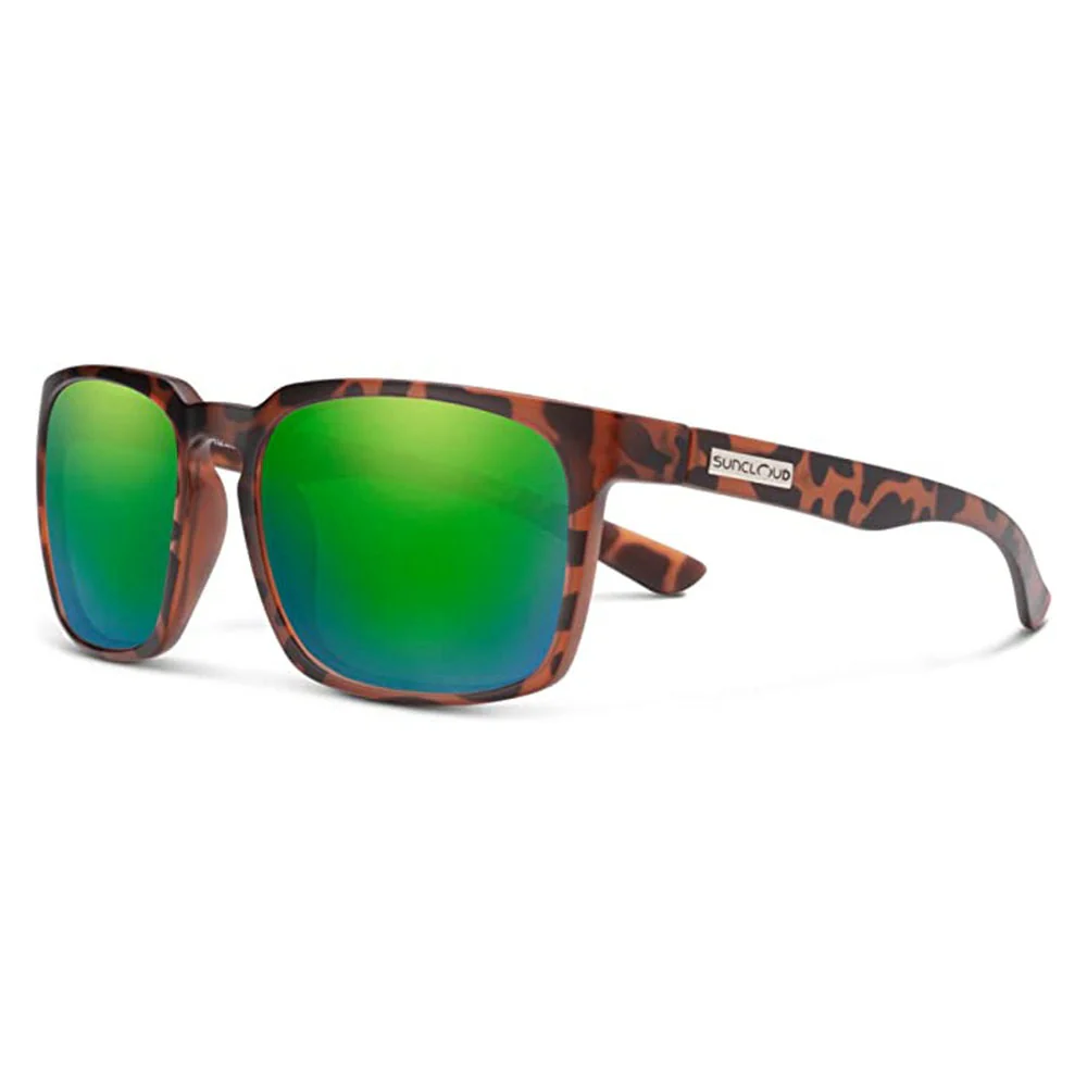 Hundo Matte Tortoise Frame with Polar Green Mirror Lens Polarized Sunglasses