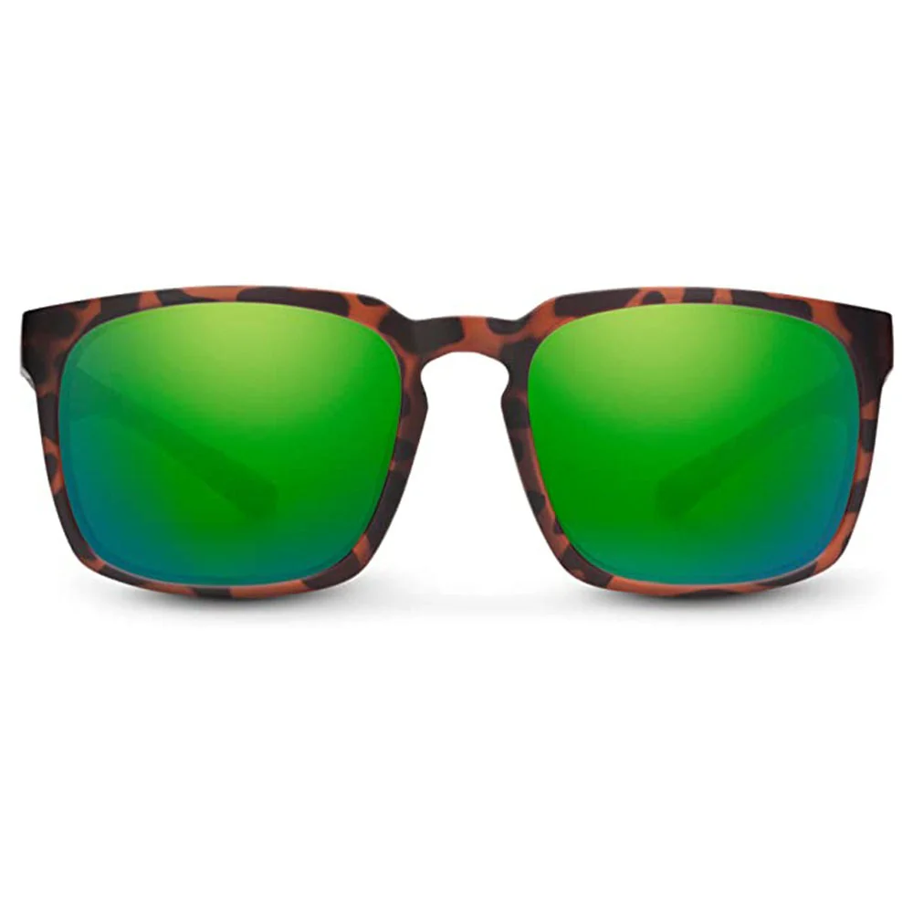 Hundo Matte Tortoise Frame with Polar Green Mirror Lens Polarized Sunglasses - Image 2