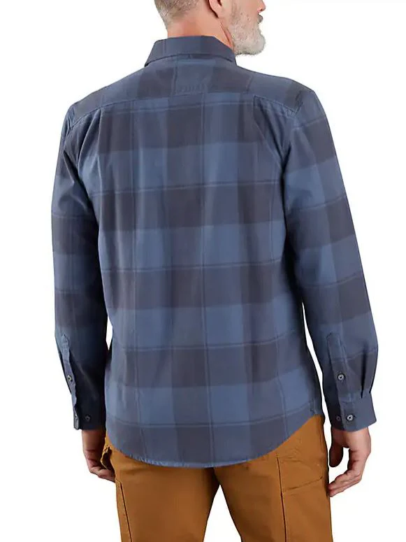 Loose Fit Heavy Weight Flannel Long-Sleeve Plaid Shirt - (Big) - Image 2
