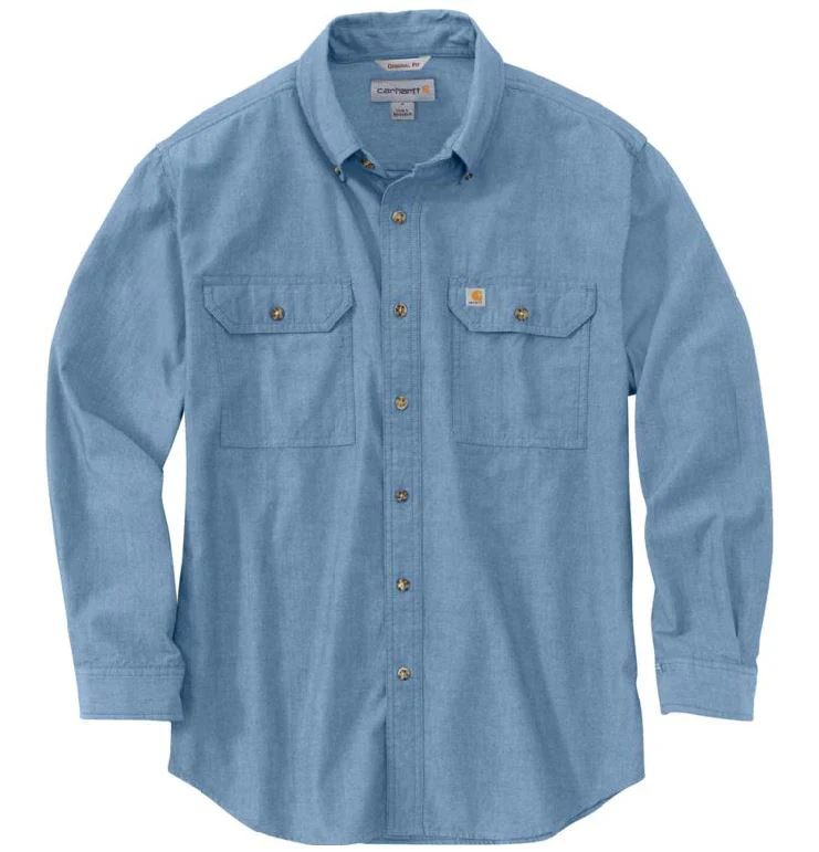 Loose Fit Midweight Chambray Long-Sleeve Shirt
