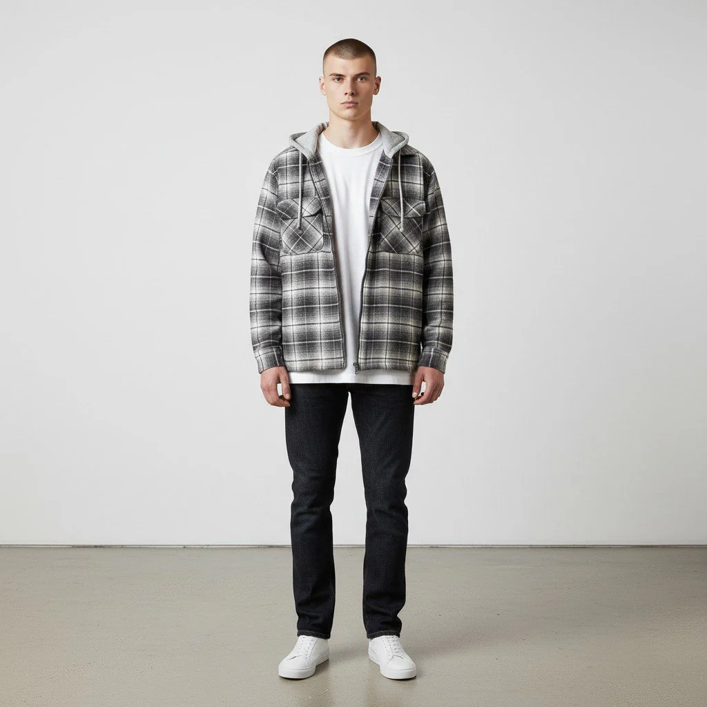 Men's Bison Zip Front Quilted Flannel