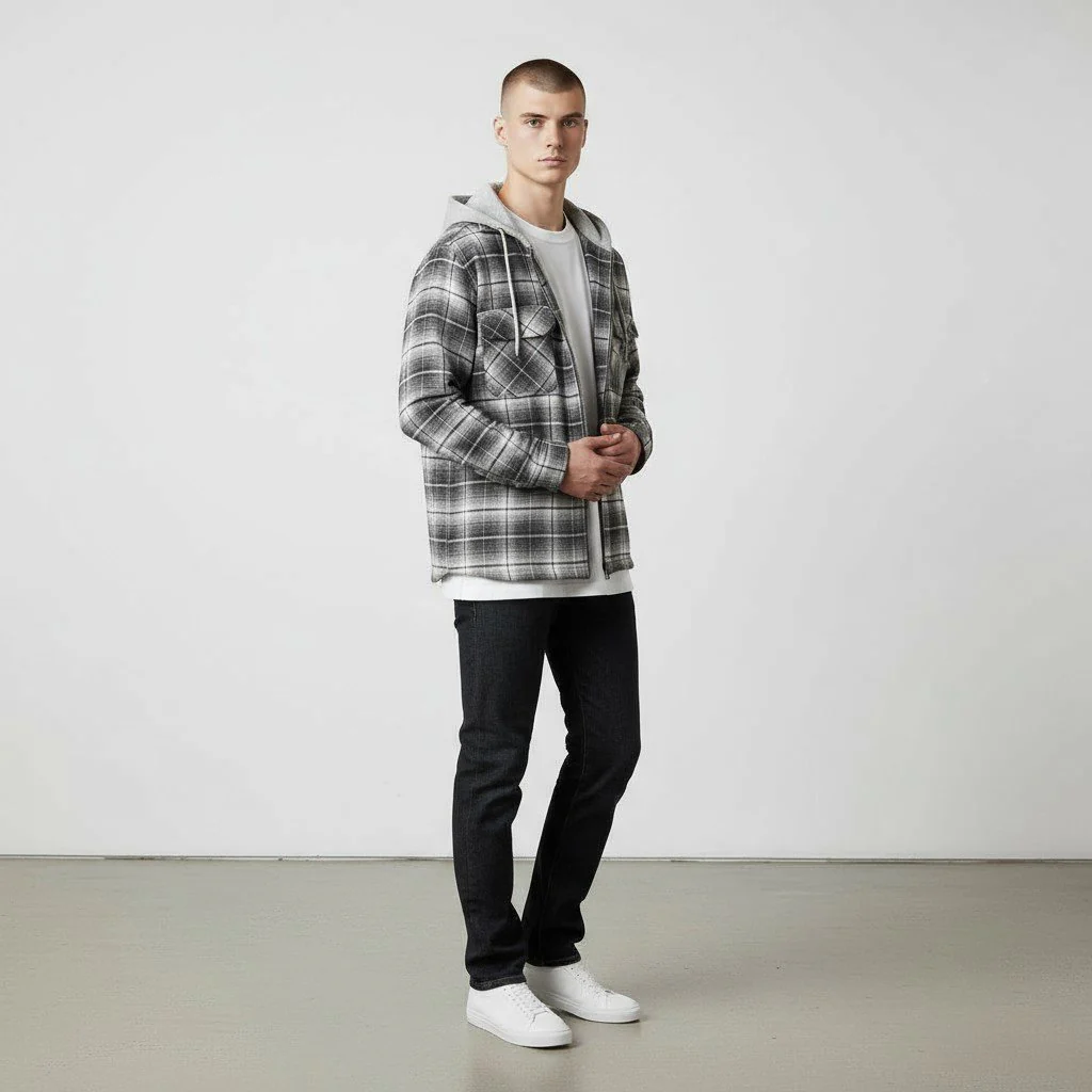Men's Bison Zip Front Quilted Flannel - Image 2