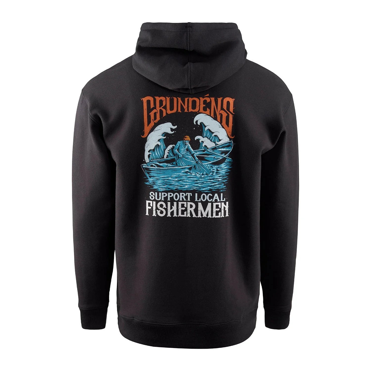 Men's Displacement DWR Support Local Fishermen Hoodie - Image 2