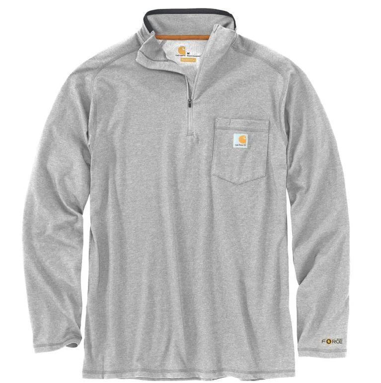 Men's Force Relaxed Fit Midweight Long-Sleeve Quarter-Zip Pocket T-Shirt