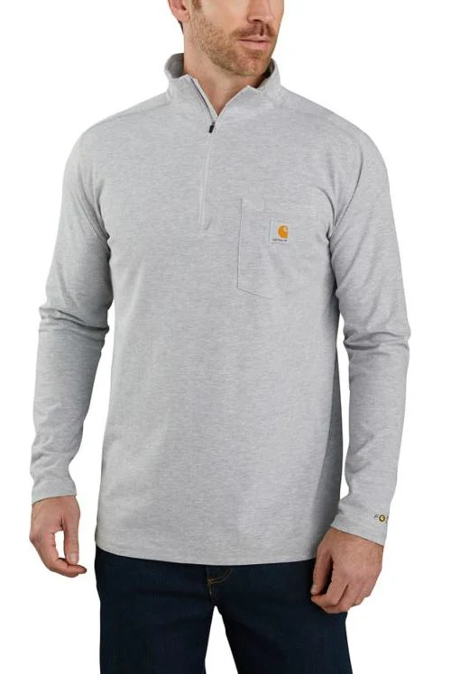 Men's Force Relaxed Fit Midweight Long-Sleeve Quarter-Zip Pocket T-Shirt - Image 2