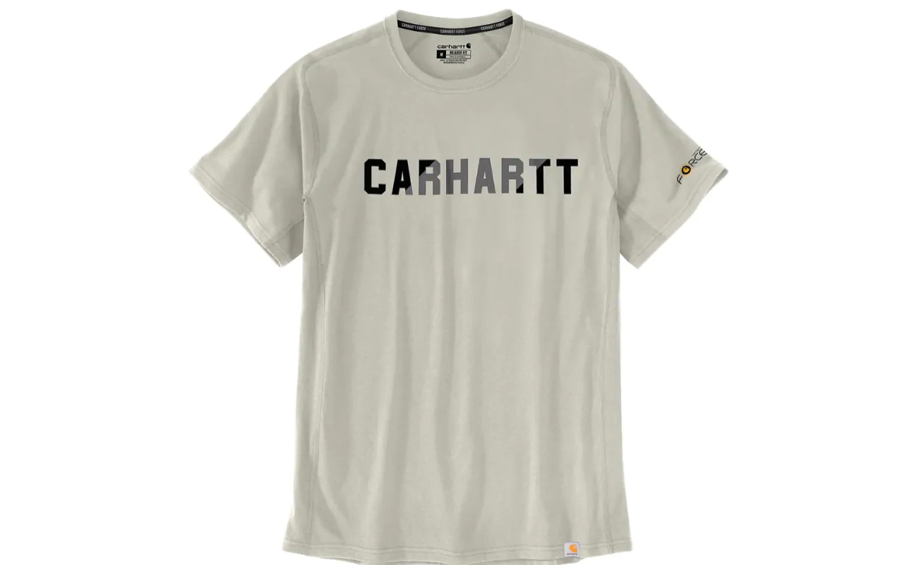 Men's Force Relaxed Fit Midweight Short-Sleeve Block Logo Graphic T-Shirt