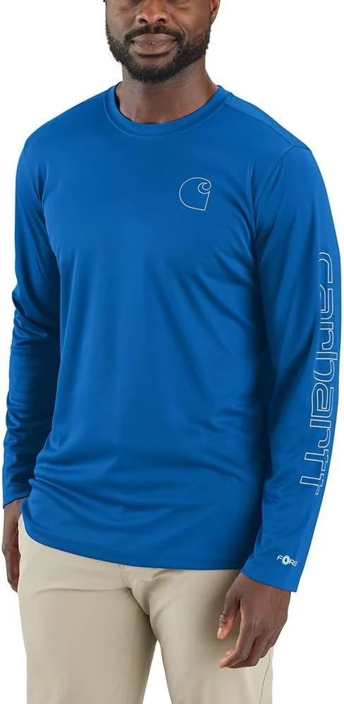 Men's Force Sun Defender Lightweight Long-Sleeve Logo Graphic T-Shirt