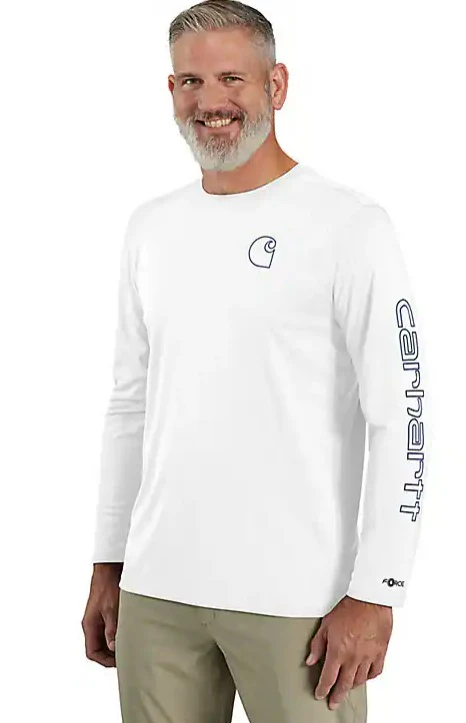 Men's Force Sun Defender Lightweight Long-Sleeve Logo Graphic T-Shirt