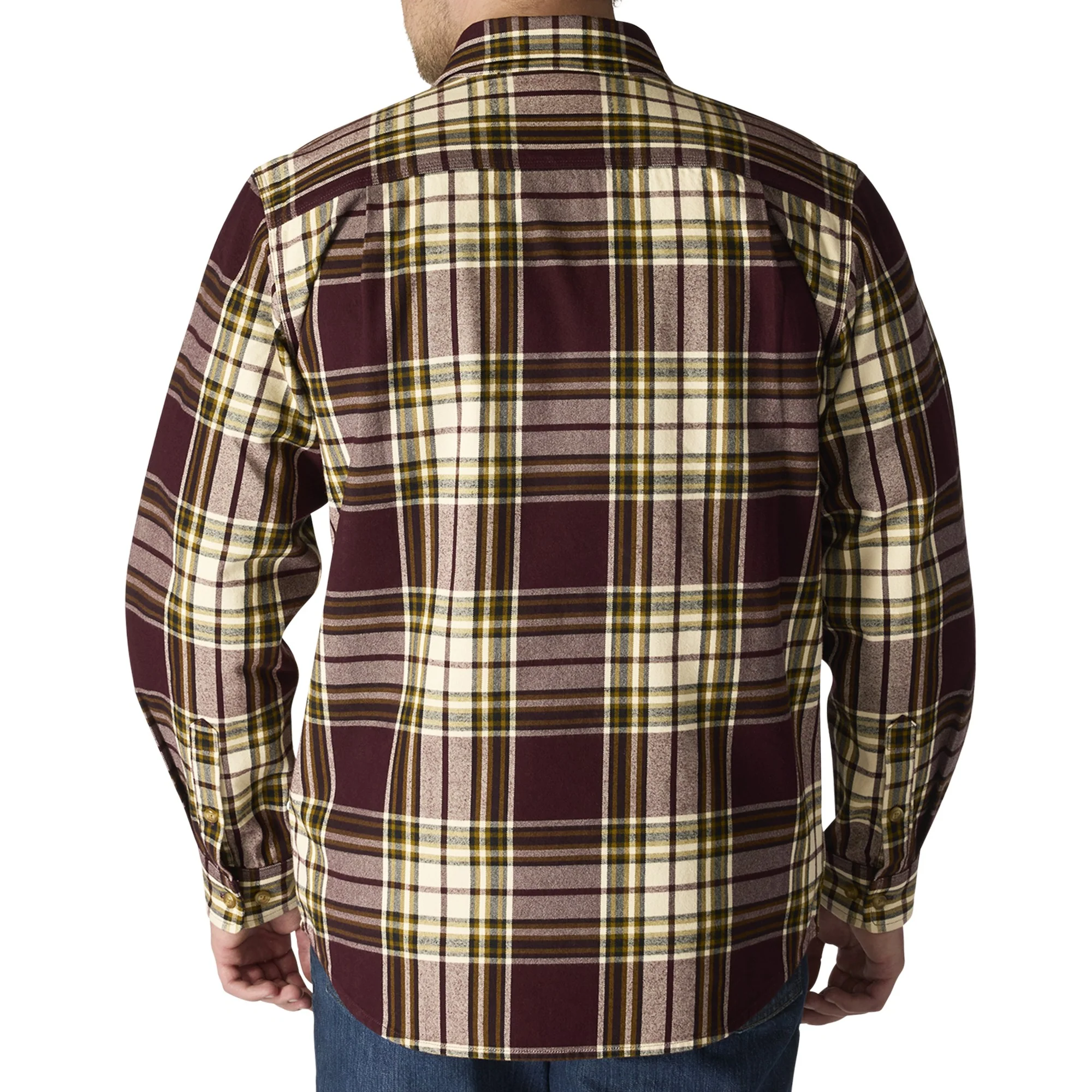 Men's Loose Fit Heavy Weight Flannel Long Sleeve Plaid Shirt - TALL - Image 2