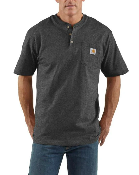 Men's Loose Fit Heavyweight Short-Sleeve Pocket Henley T-Shirt - Image 2