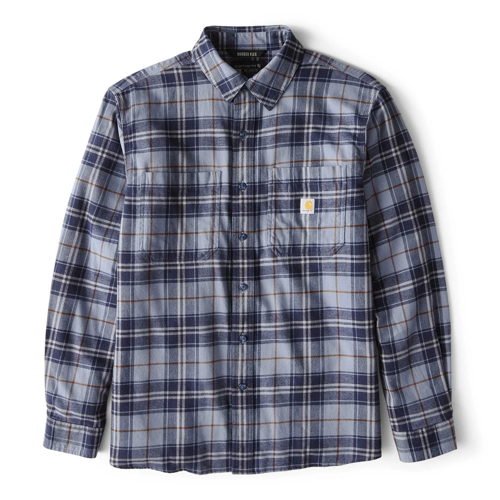 Men's Loose Fit Medium Weight Flannel Long Sleeve Plaid Shirt - BIG