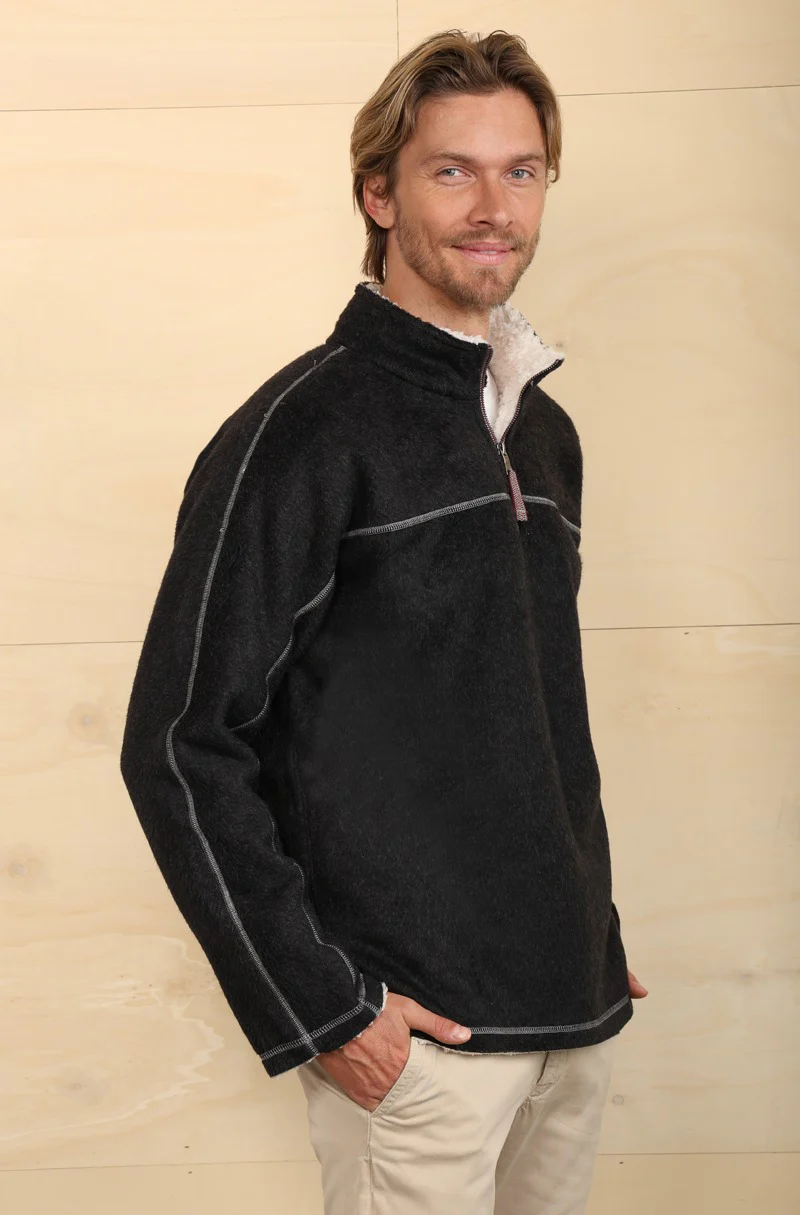 Men's Melange Sherpa 1/4 Zip Pullover - Image 2