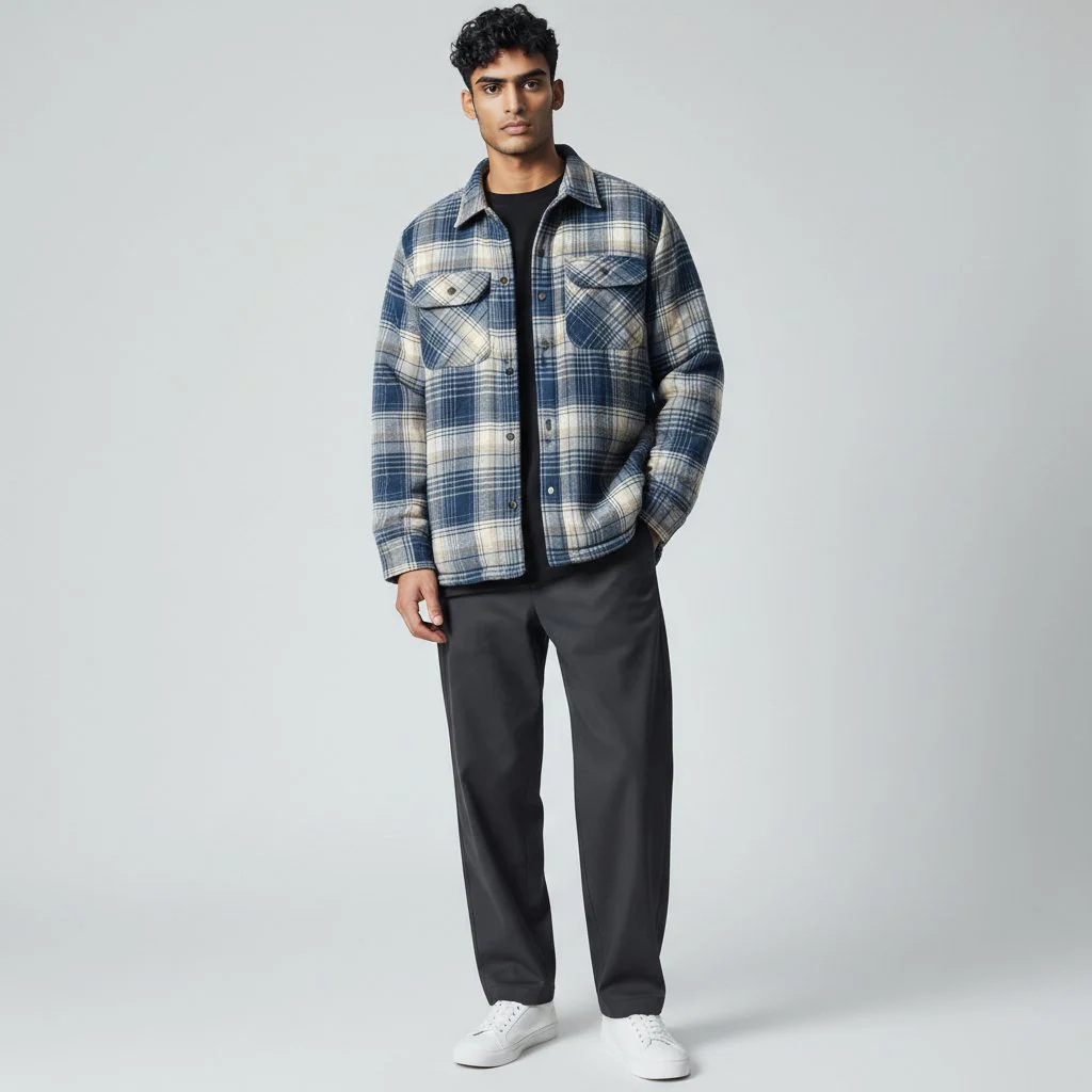 Men's Norman Snap Front Sherpa Lined Flannel