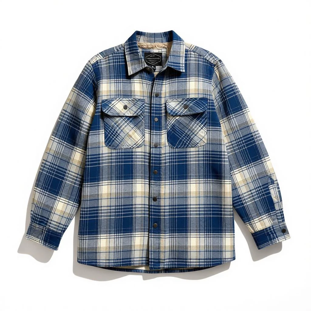 Men's Norman Snap Front Sherpa Lined Flannel - Image 3