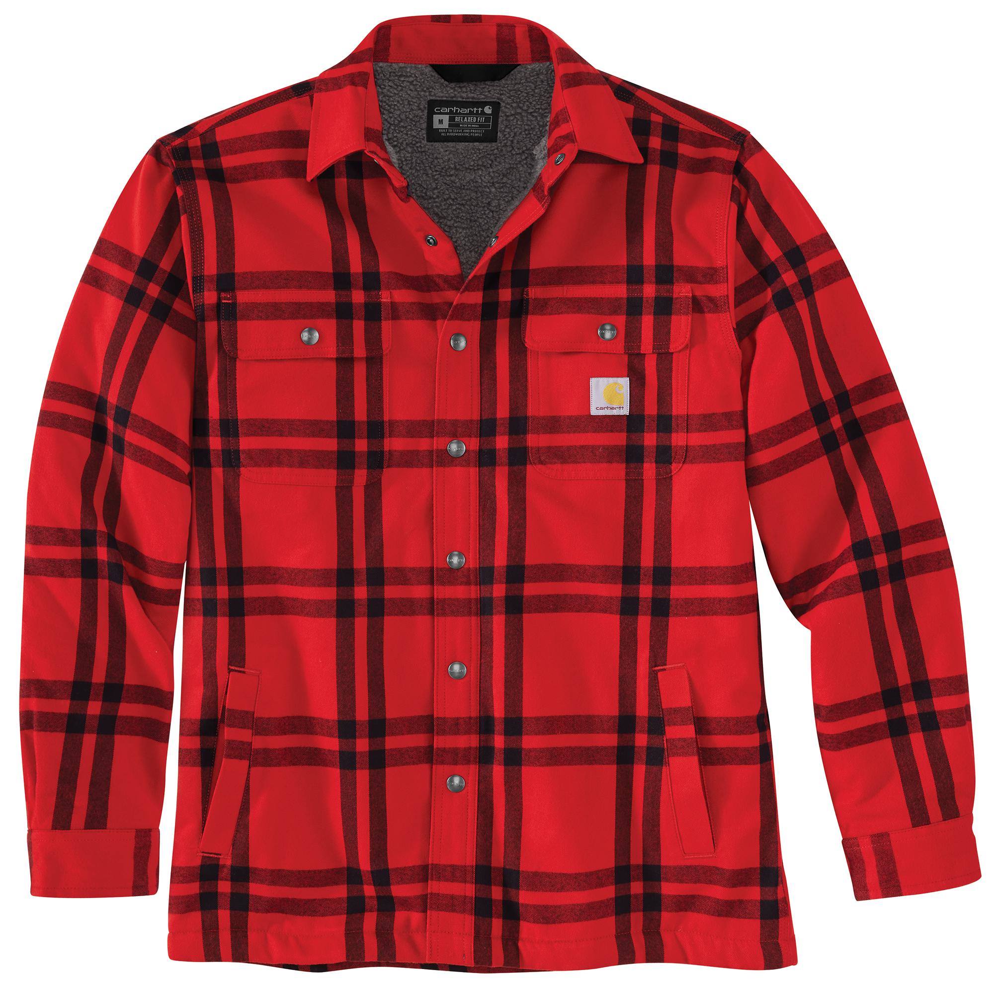 Men's Relaxed Fit Flannel Sherpa-Lined Shirt Jac