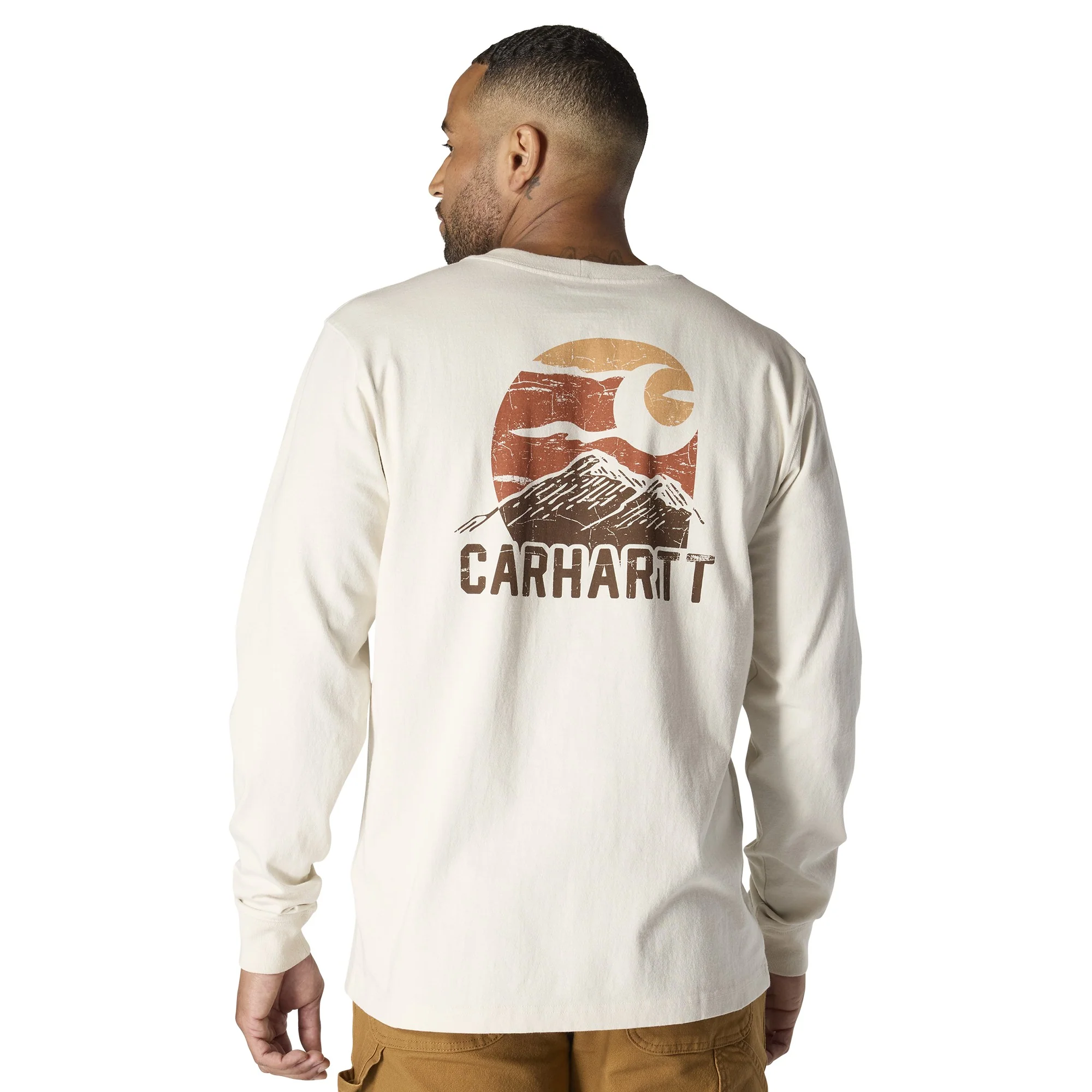 Men's Relaxed Fit Heavyweight Long Sleeve Mountain Graphic Shirt