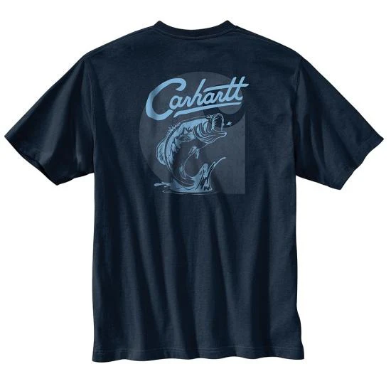 Men's Relaxed Fit Lightweight Short-Sleeve Pocket Fish Graphic T-Shirt