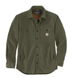 Men's Rugged Flex Relaxed Fit Canvas Fleece Lined Shirt Jac