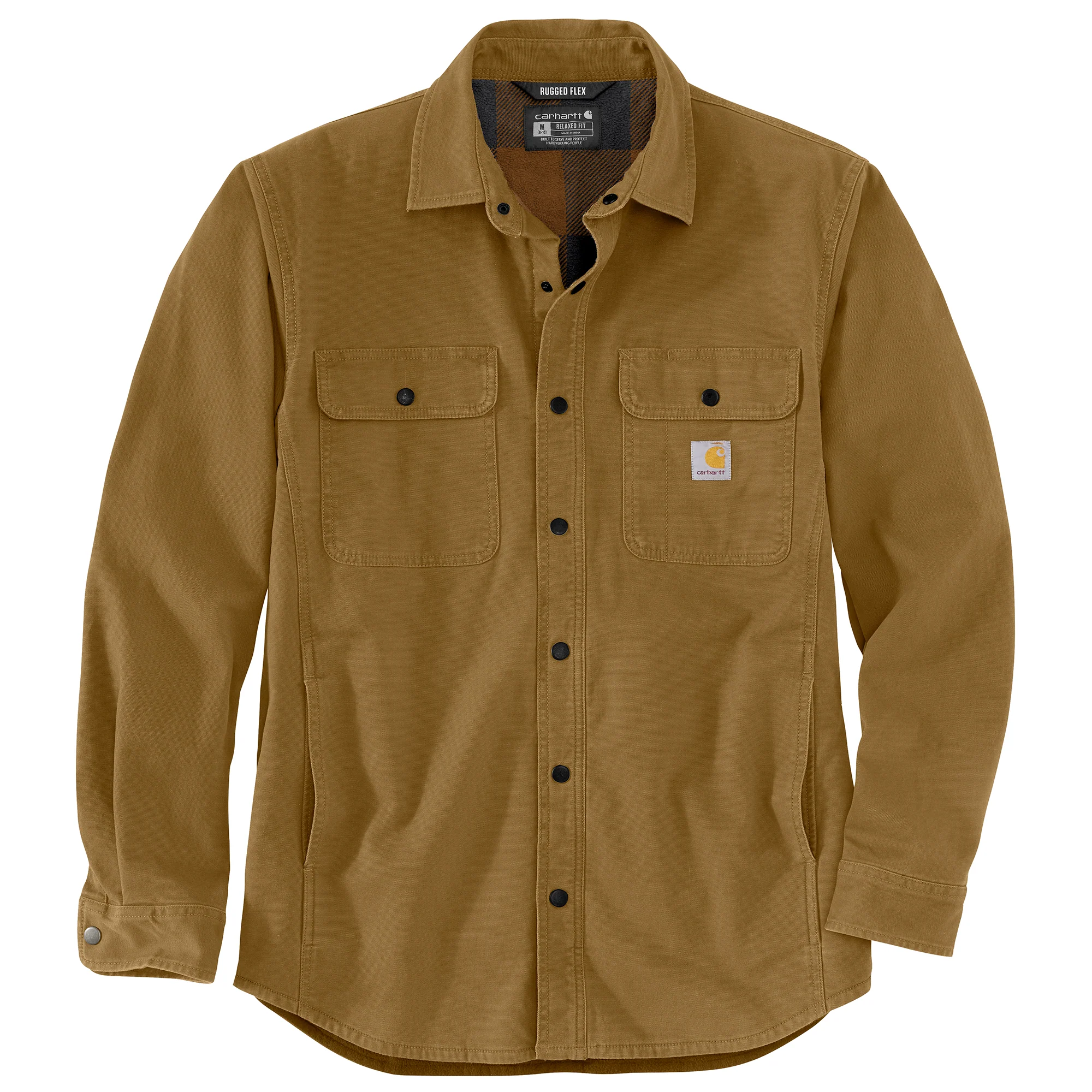 Men's Rugged Flex Relaxed Fit Canvas Fleece Lined Shirt Jac