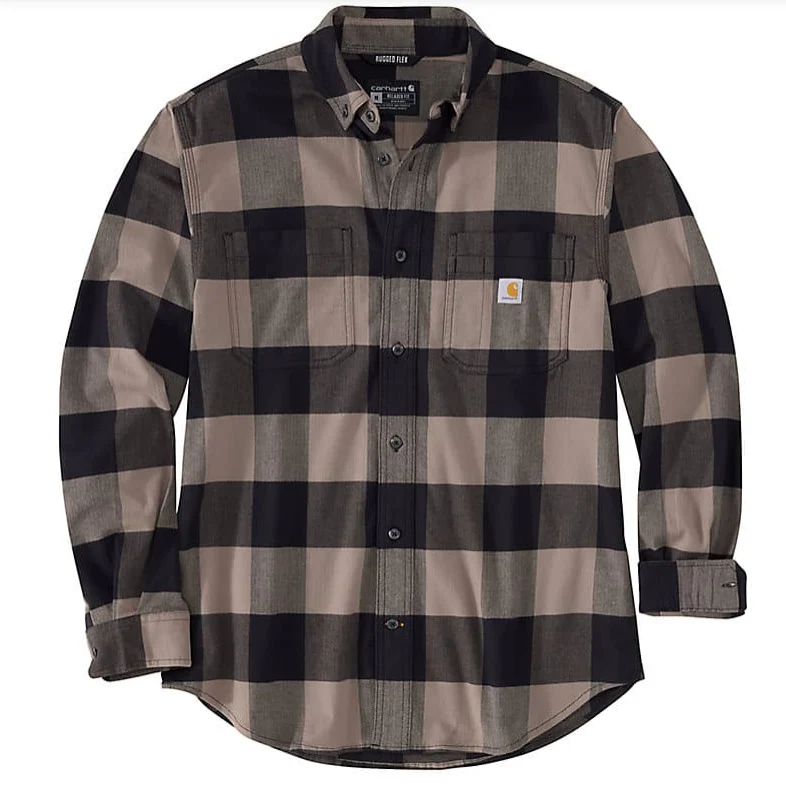 Men's Rugged Flex Relaxed Fit Midweight Flannel LS Plaid Shirt