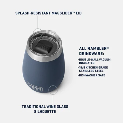 Rambler 10 oz. Wine Tumbler with Magslider Lid - Image 3
