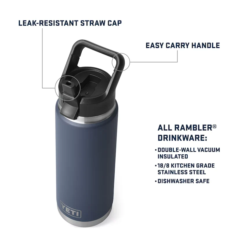 Rambler 26 oz. Water Bottle with Color-Matched Straw Cap - Image 5
