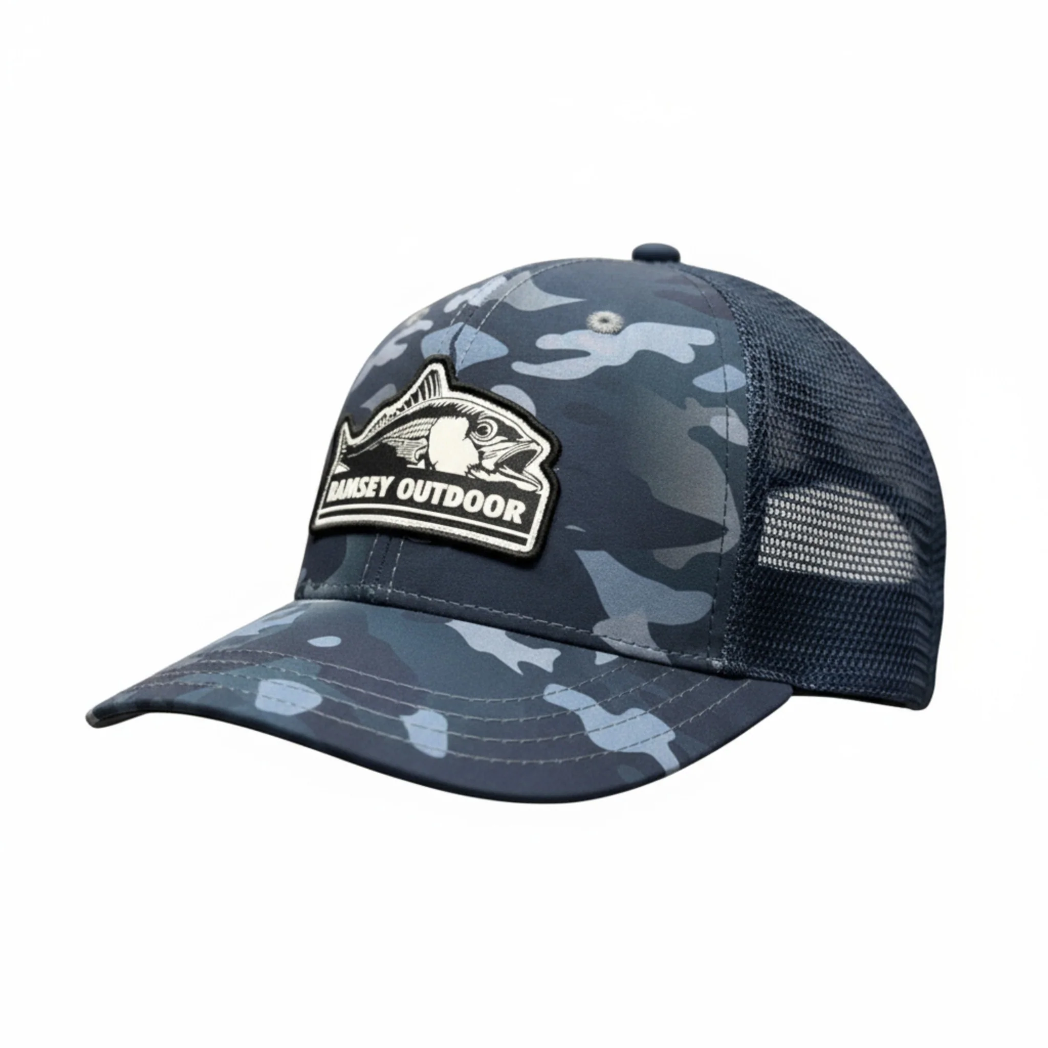 Ramsey Fish Logo Trucker Hat - Tritech Camo - Image 2