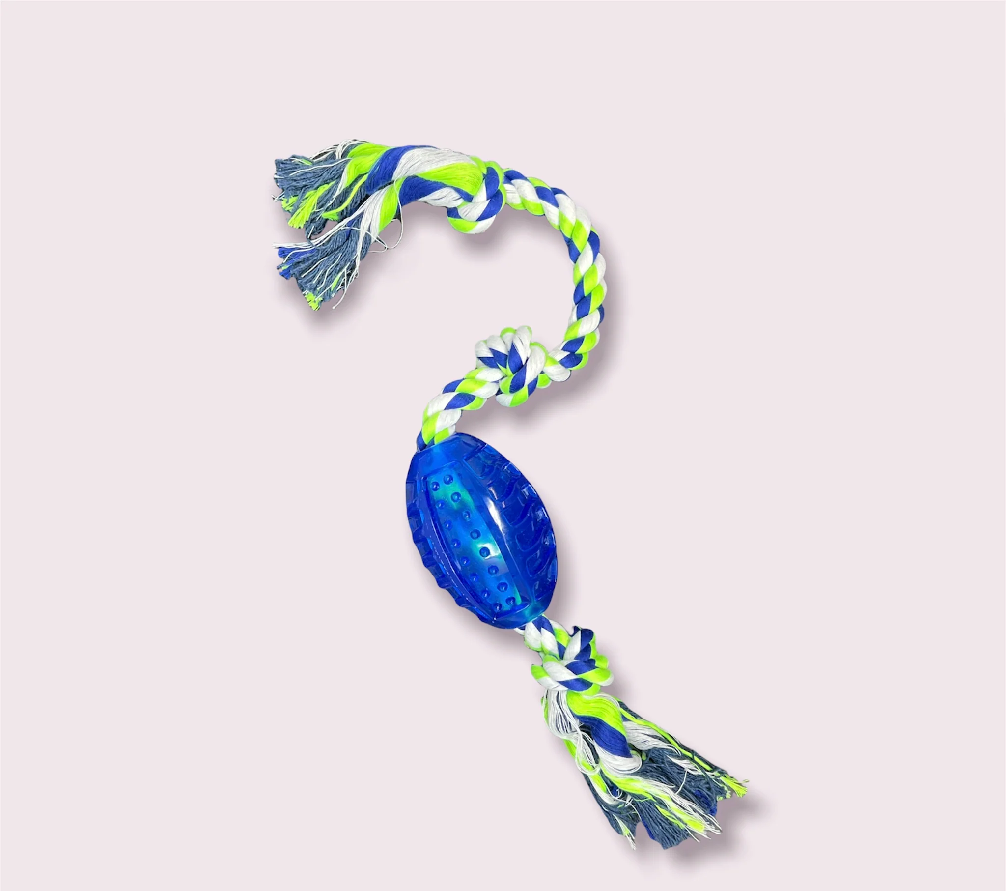 Rubber Football Rope Dog Toy - 24" - Image 2