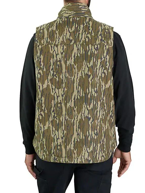 Rugged Flex Duck Loose Fit Sherpa-Lined Camo Mock-Neck Vest - Image 2