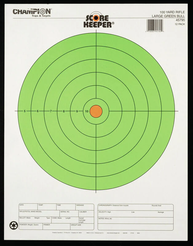 Score Keeper Fluorescent Green Bull Targets