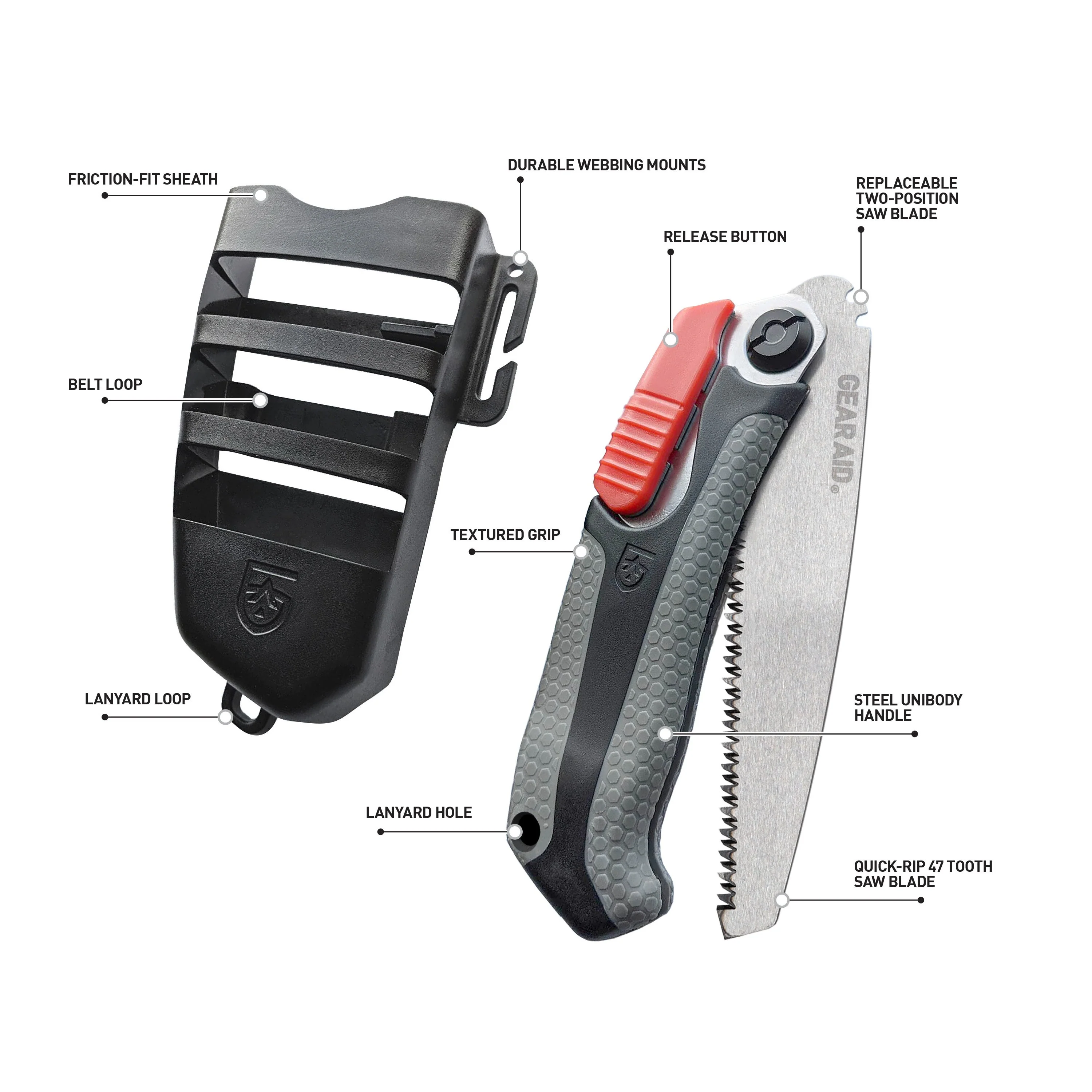 Skara Camp Saw with Sheath - Image 2
