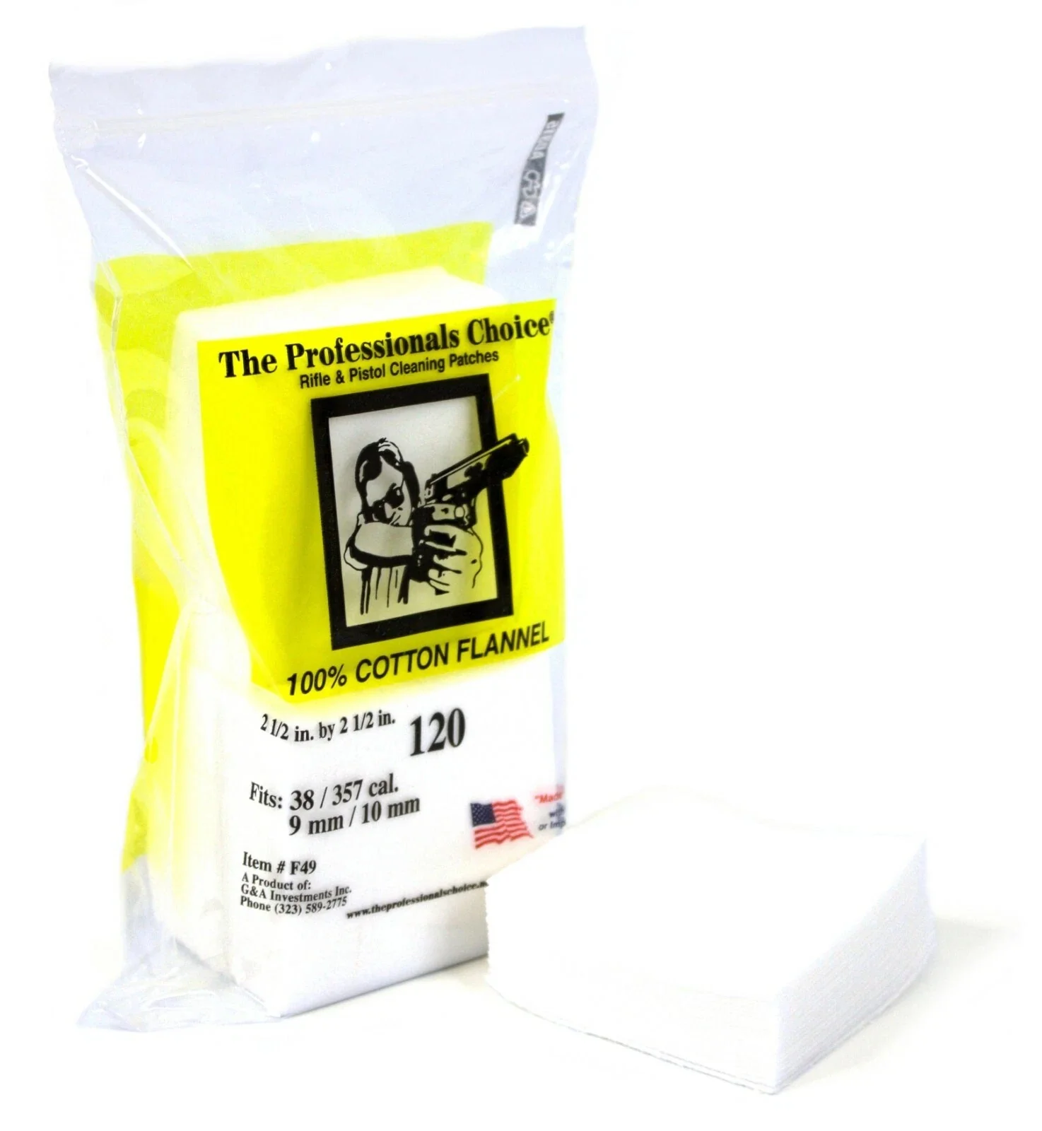 Square Flannel Patch: .38, .357, 9mm, 10mm