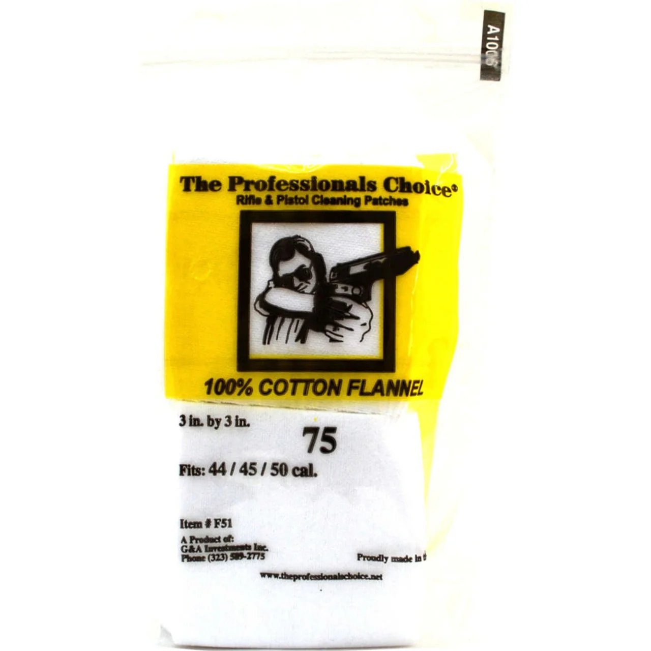 Square Flannel Patch: .44, .45, .50 cal.