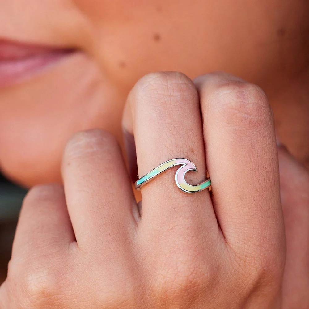 Tie Dye Wave Ring - Silver - Image 2