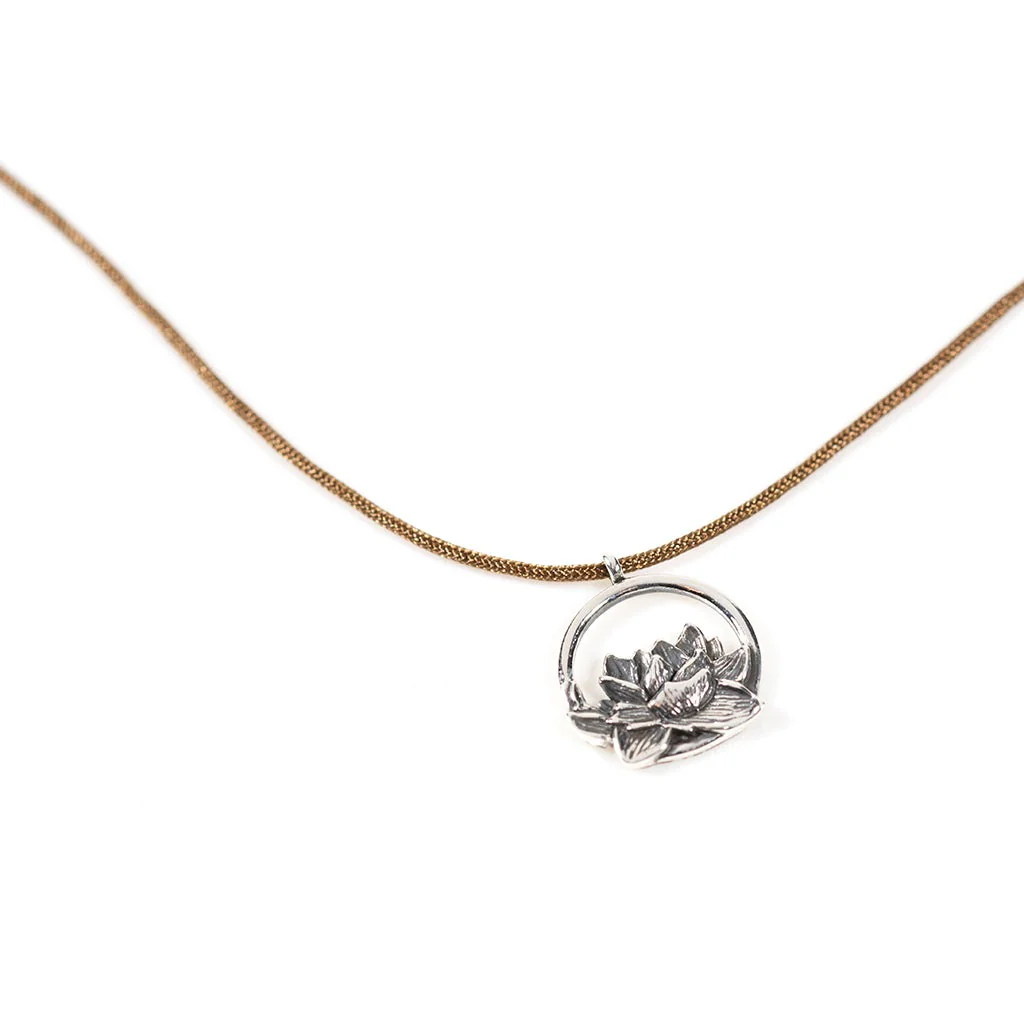 Tiny Charm Necklace - Open Lotus 16"
