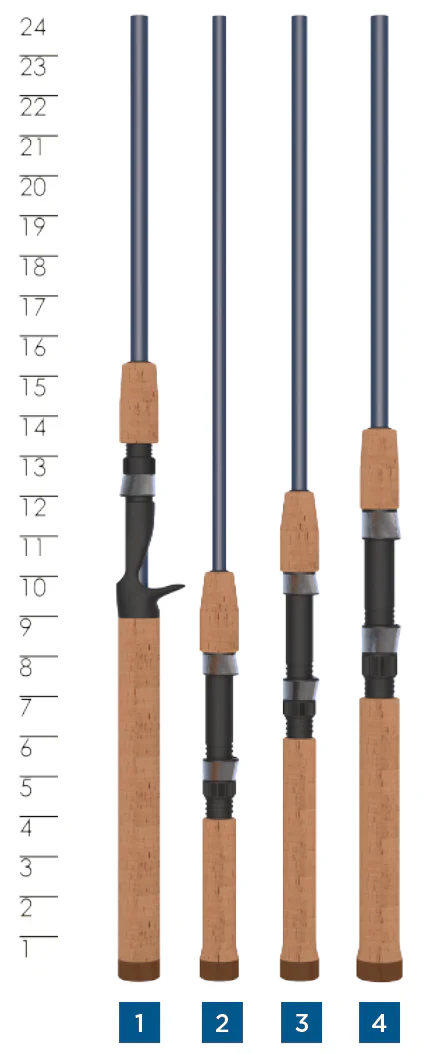 Triumph 6'6" Mediuim Fast 4pc Travel Spinning Rod TSR66MF4 - Image 4