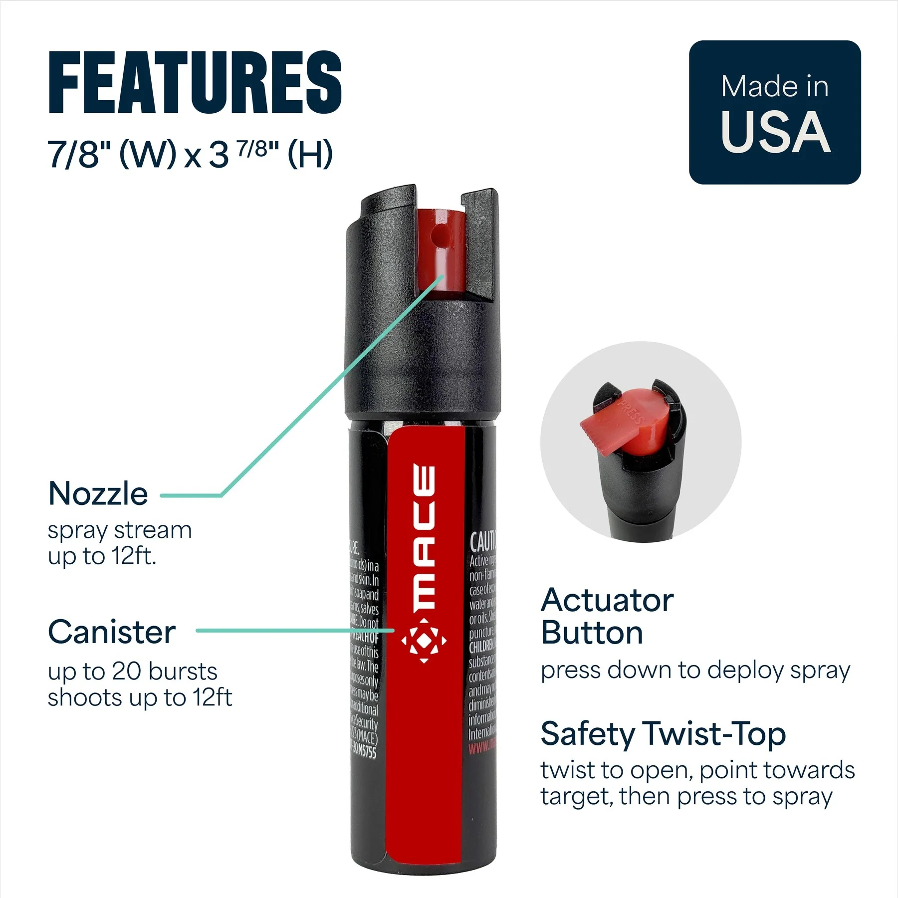 Twist Lock Pepper Spray - 3/4oz. - Image 2