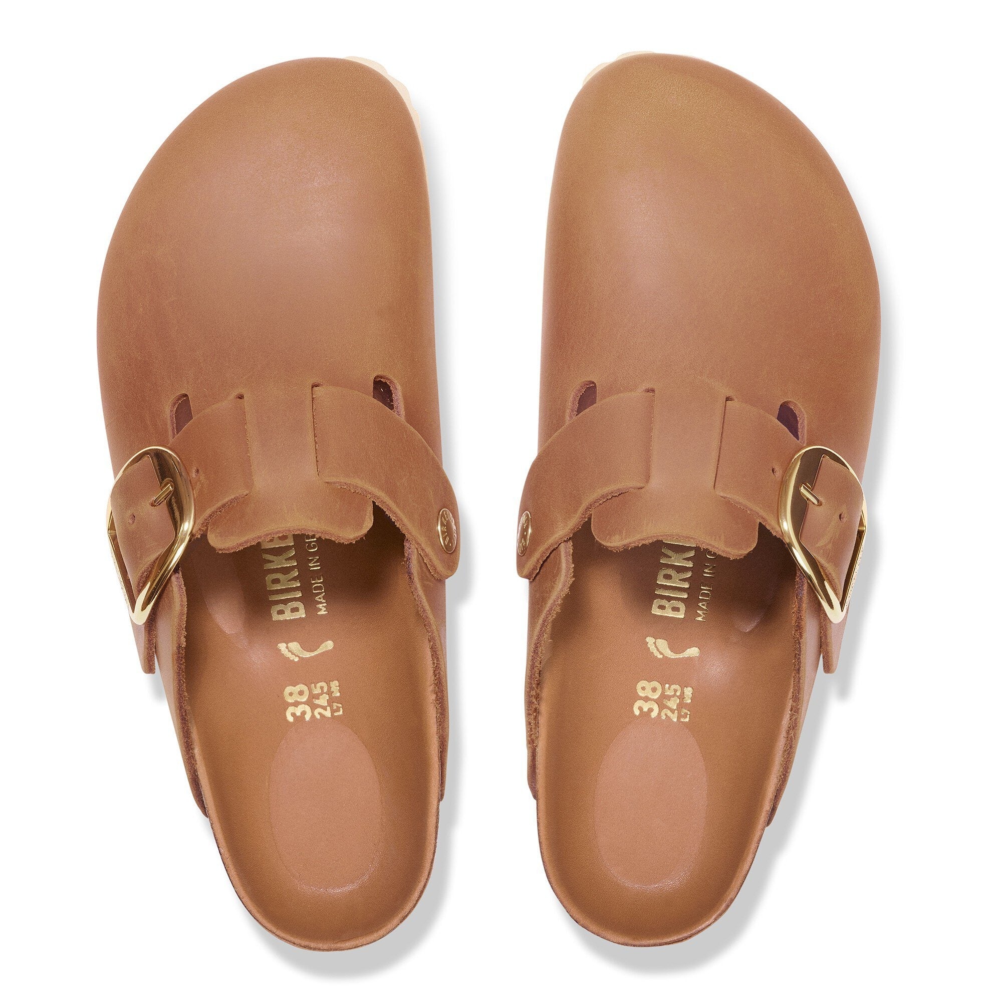 Women's Boston Big Buckle Oiled Leather Clog - Image 3