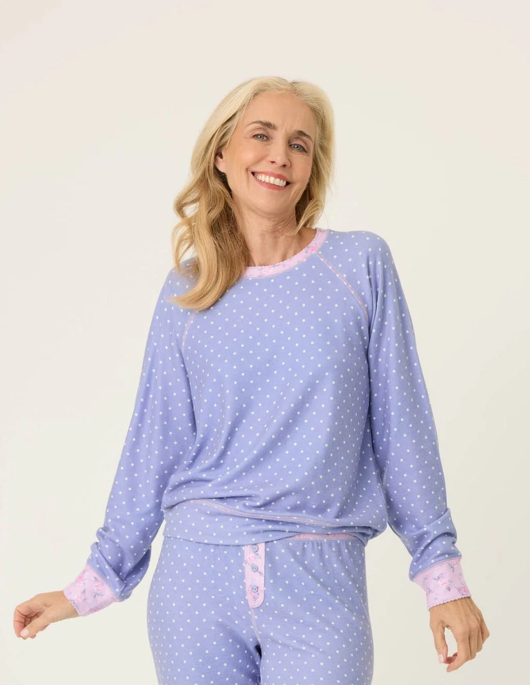 Women's Long Sleeve Jammie Shirt - Rose Garden