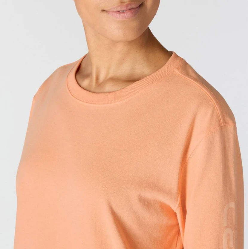 Women's Loose Fit Heavyweight Long-Sleeve Logo Sleeve Graphic T-Shirt - Image 3