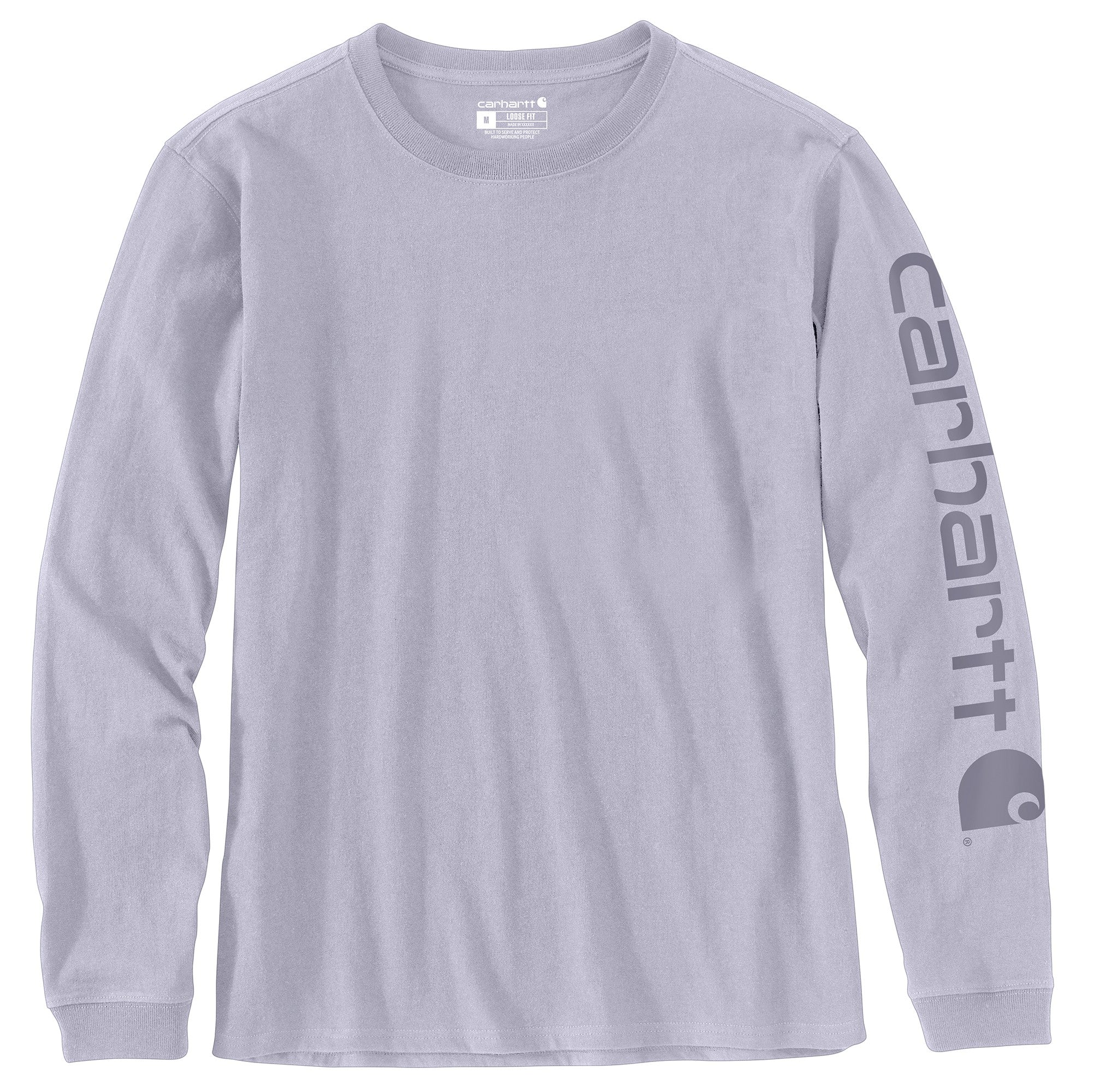 Women's Loose Fit Heavyweight Long-Sleeve Logo Sleeve Graphic T-Shirt